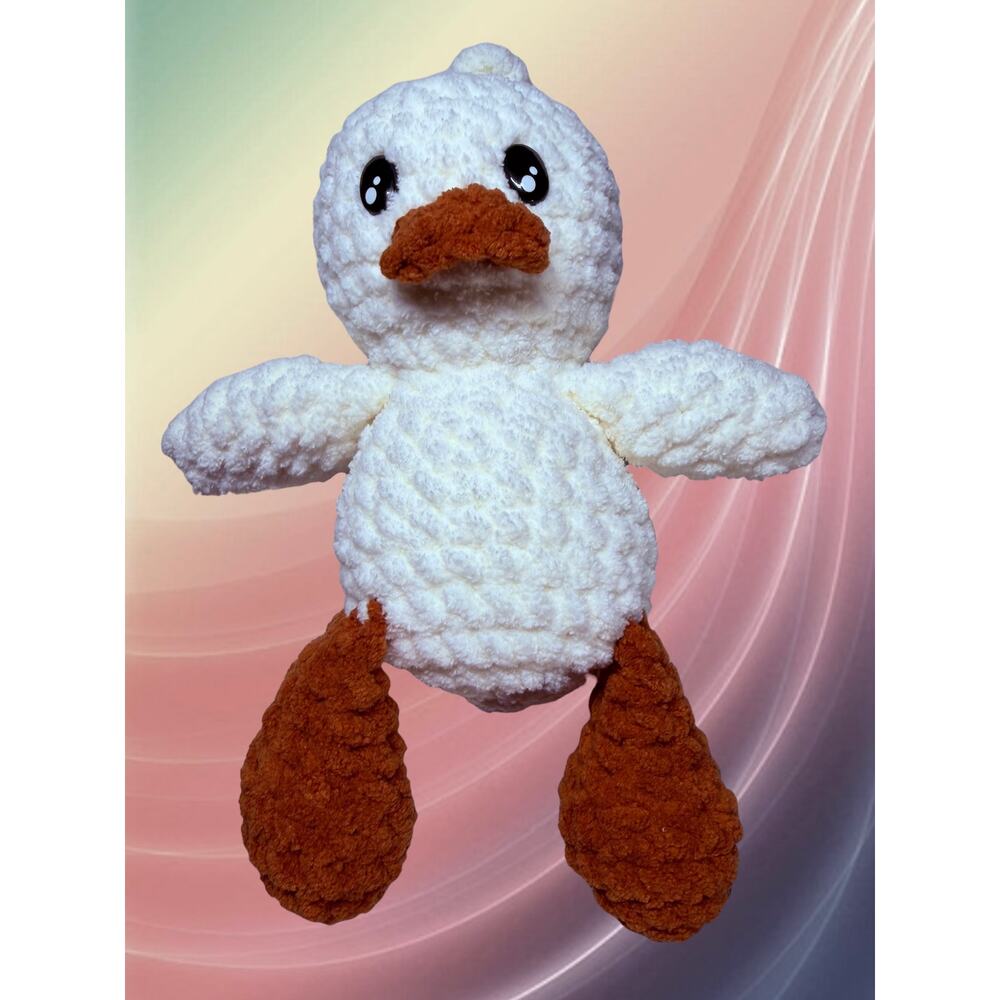 Handcrafted Crochet Duck Plush 9” Baby Gift Amigurumi